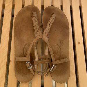 Rainbow sandals with braid detail